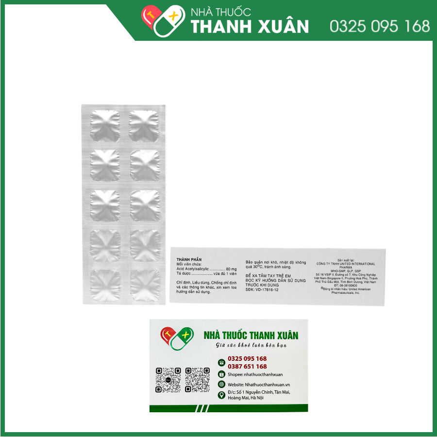 Aspilets EC 80mg phòng và điều trị huyết khối